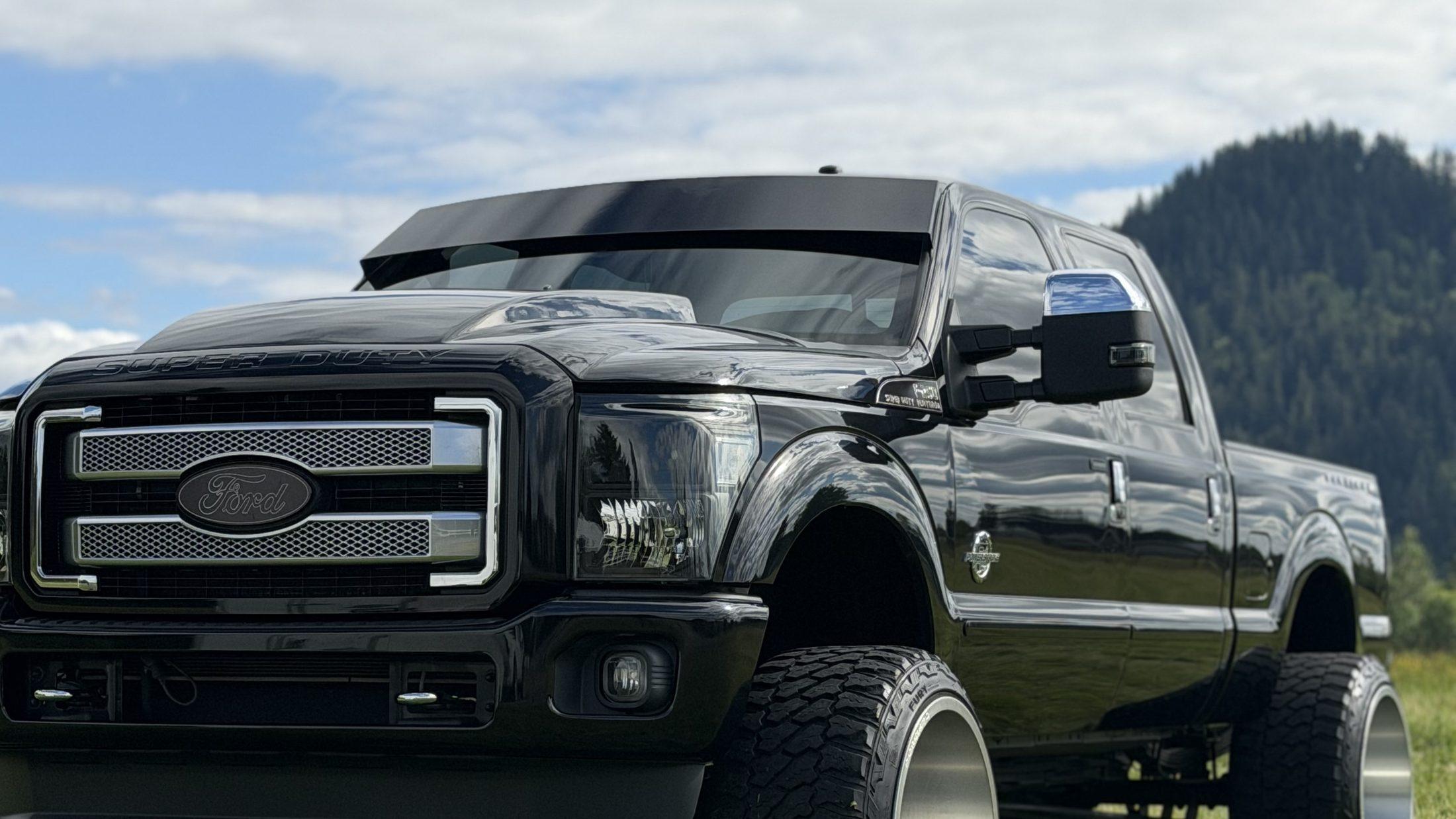 Lifted Ford Super Duty truck at Ride Auto Sales in Redmond, WA